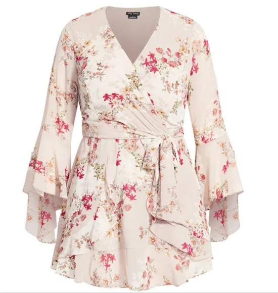 City Chic Flower Flow  Floral Mini Dress 14, 16  NWT - Picture 4 of 7